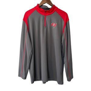 NFL Team Apparel Tampa Bay Buccaneers Pull Over Quarter Zip Long Sleeve Mens 2XL